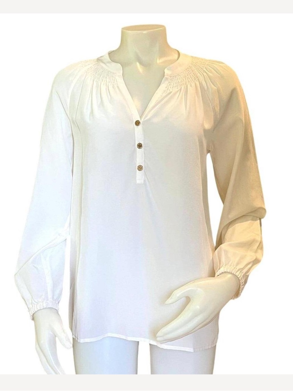 Lilly Pulitzer XXS Ivory Elsa Long Sleeve Silk Blouse